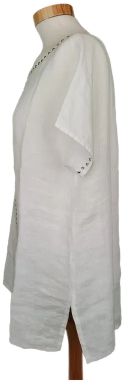 La Fabbrica Del Lino Damen T-Shirt weiß - 38/M - Bild 3