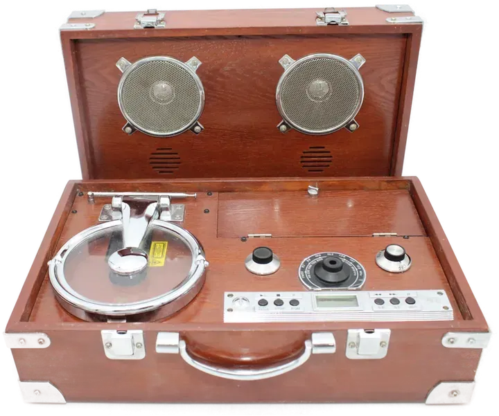 Retro-Kofferradio mit CD-Player im Holzgehäuse - Bild 1