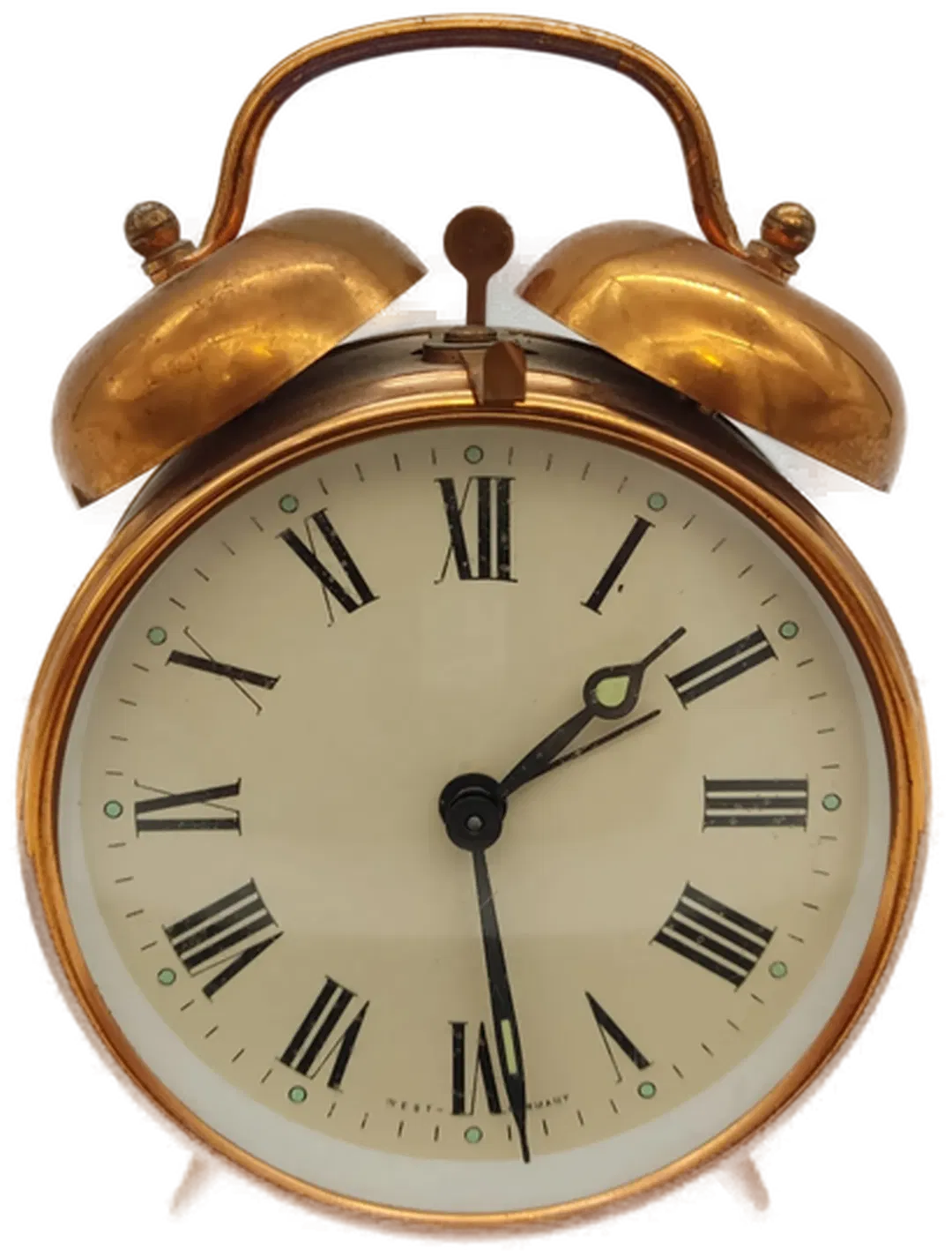 Mechanischer Wecker West Germany, goldfarben, Vintage - Bild 1