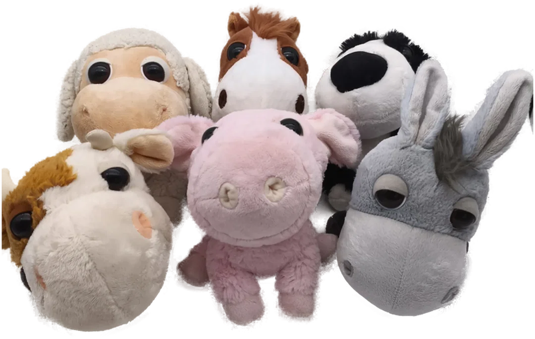 6 Plüschtiere "Big Headz", Set, Kuscheltiere – Bild 2