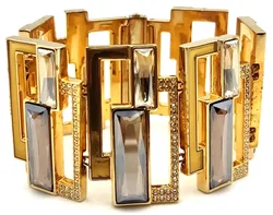 Swarovski-Statement-Gliederarmband - geometrischer Art-Déco-Stil