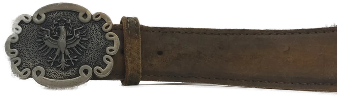 Leder-Gürtel Braun mit Ornament-Schnalle – Bild 2