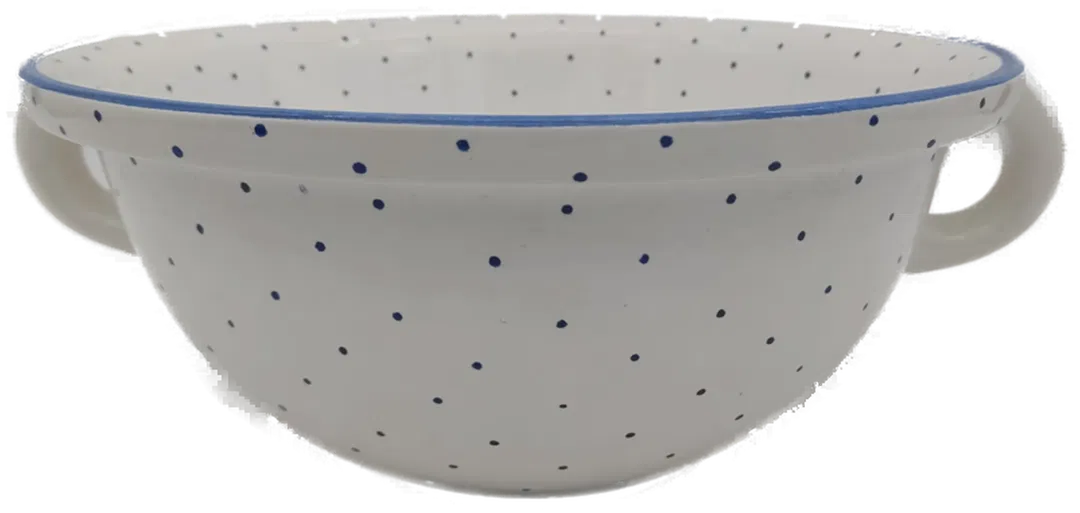 Gmundner Keramik Schüssel blaue Tupfen Durchmesser:27 cm - Bild 1