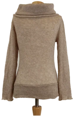 Damen Strickpullover mit weitem Rollkragen, Beige, Gr. 38 - Bild 2
