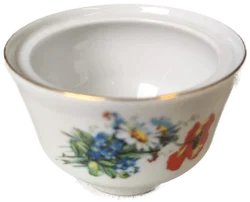 Bareuther Waldsassen, Zuckerdose ohne Deckel, Porzellan mit Goldrand, Ersatzteil, Vintage – Vorschau 3