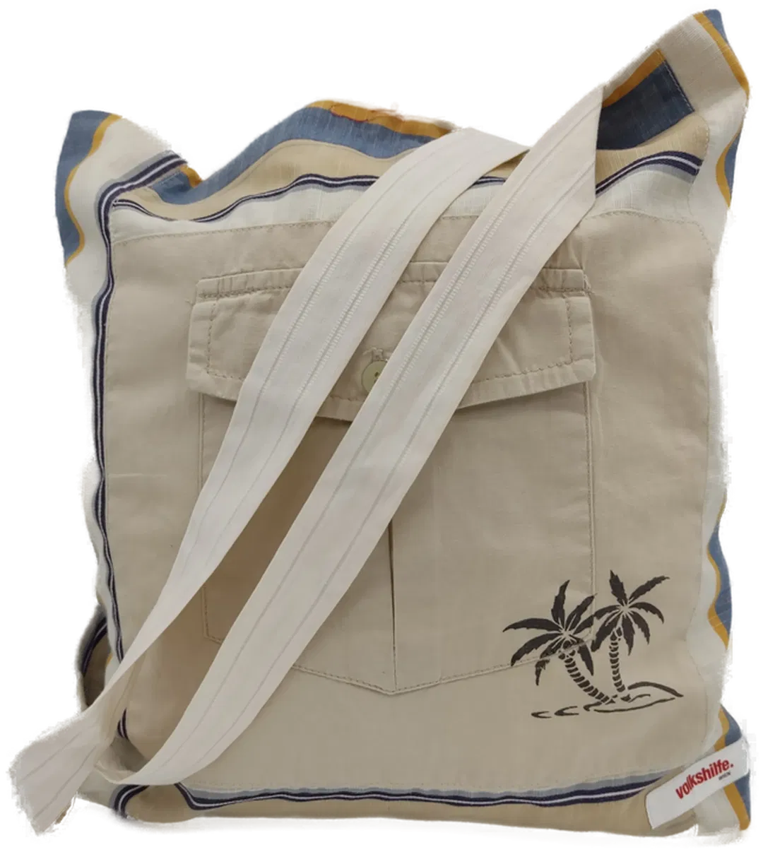 Tragtasche Stoff mehrfarbig + Henkel - Bild 1