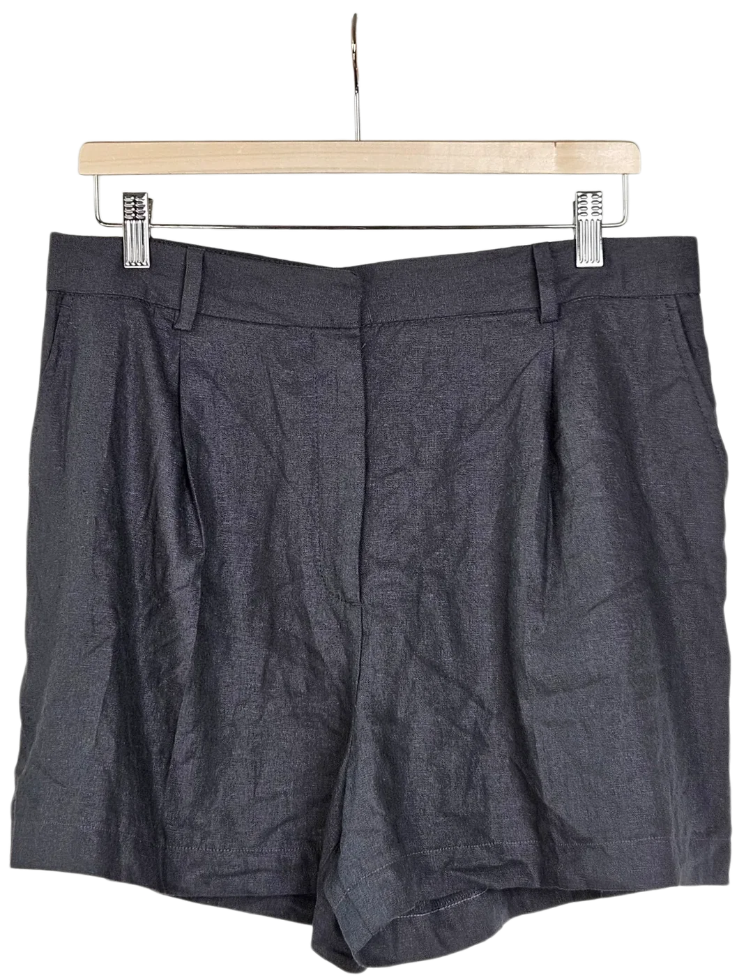 ZARA Damen Leinen-Shorts, grün - Gr. XL – Bild 1