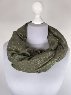 Damen Schal Tuch olivgrün und gold - Bild 2