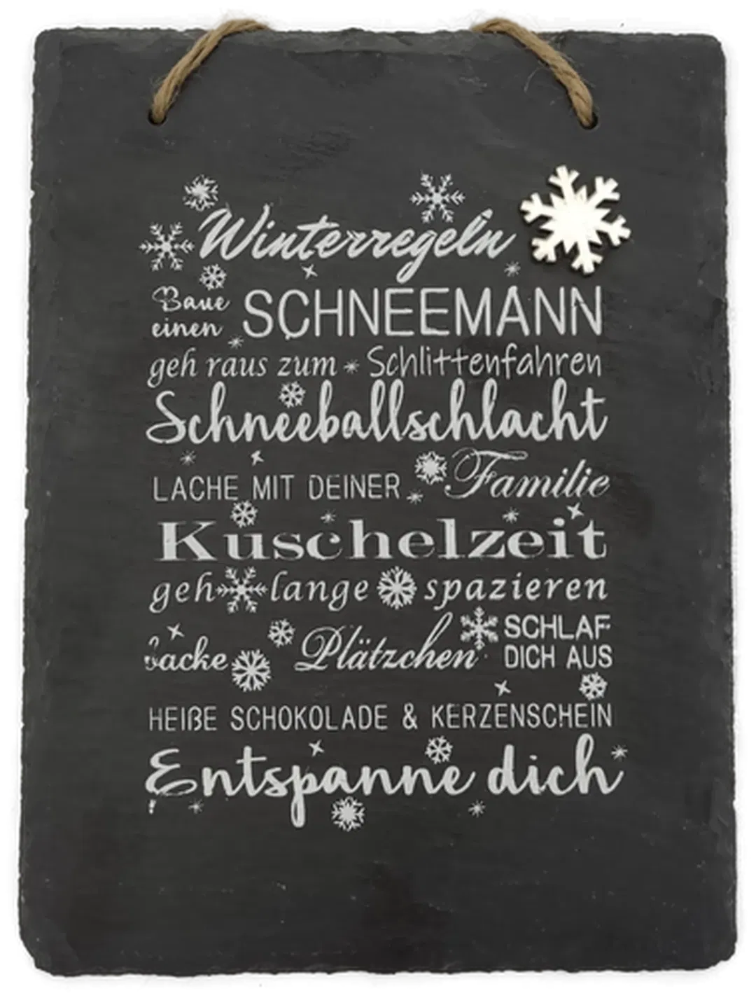 Schiefertafel mit Winterregeln - Bild 4