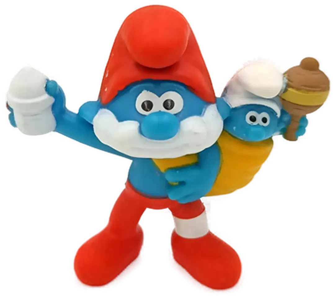 Schleich Peyo Schlümpfe - Papa Schlumpf mit Baby Schlumpf - Bild 1
