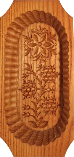 Handgeschnitztes Holzrelief – Florales Motiv, 22 × 11,5 cm, Wanddeko - Bild 1