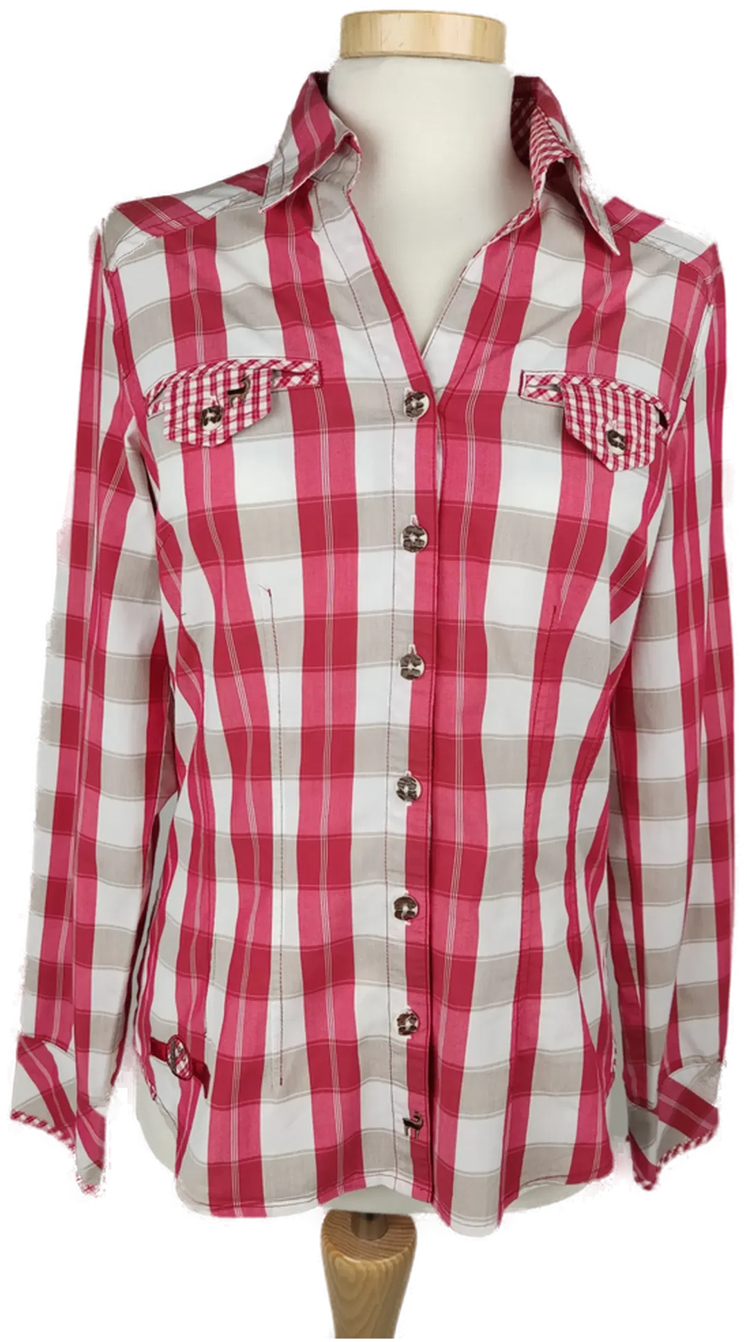  Spieht&Wensky Damen Drachtenbluse rot weiß kariert Gr. 34/XS - Bild 4