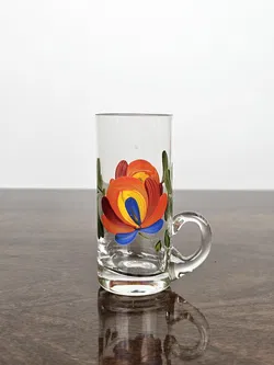 Dekorative Glaskaraffe & Schnapsgläser 6 Stück (handbemalt) - Bild 4