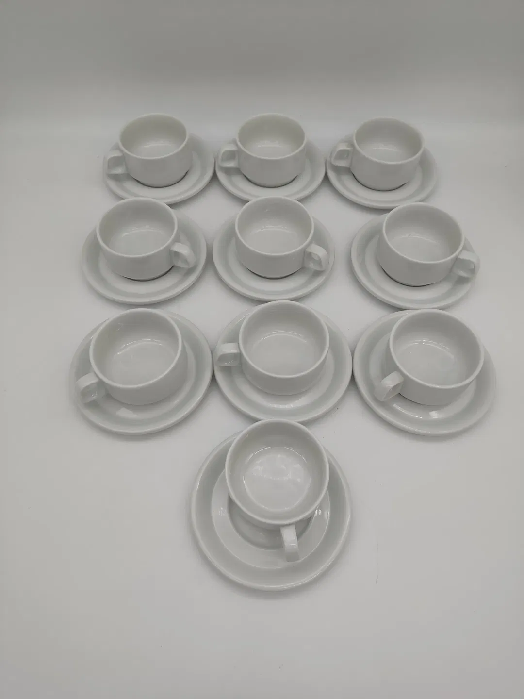 10 Sets Lilien Porzellan Kaffee-/Teetassen mit Untertassen - weiss - Bild 4