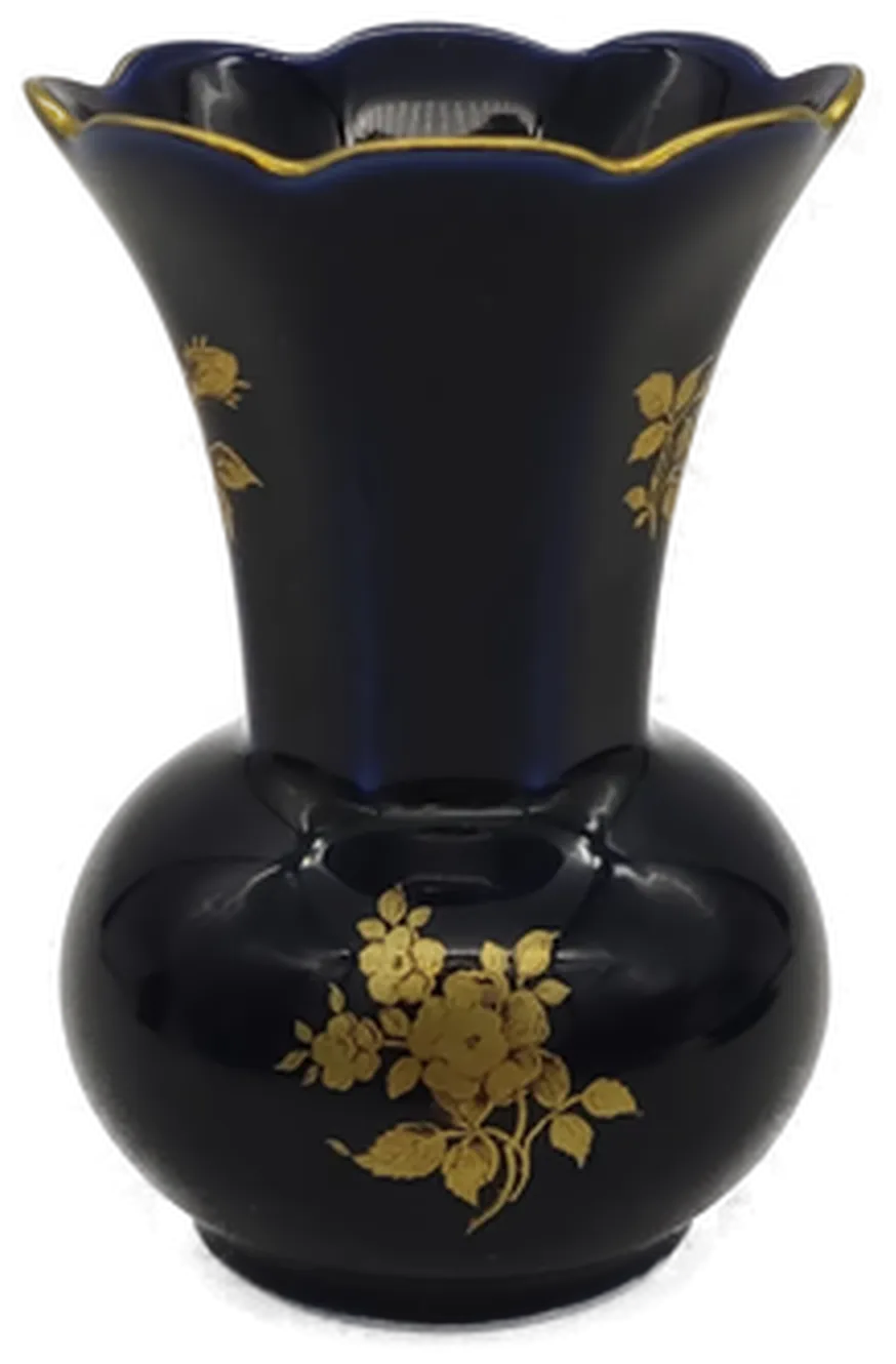 Keksdose & Deko-Vase, blau-gold, 2-teilig – Bild 3
