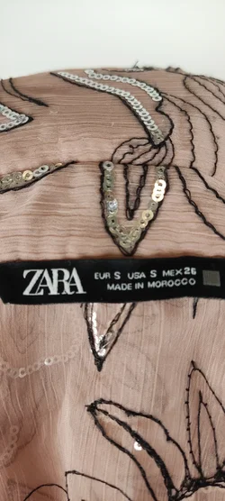 Zara Geblümte Transparente Paillettenbluse | Sommer-Zauber - Bild 7