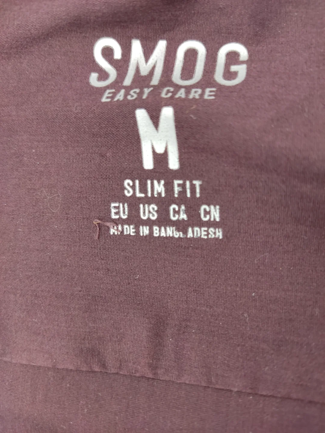 SMOG Herrenhemd weinrot-schwarz -  M (Slim fit) – Bild 4
