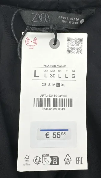 Zara - Damen Satinhose mit Spitzenbesatz - Gr. L – Bild 4