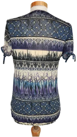 Mitno Damen Shirt lila/blau/beige gemustert - M/L - Bild 2