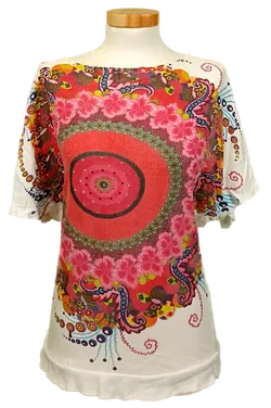Desigual Damen T-Shirt mehrfarbig gemustert Gr. S - Bild 1
