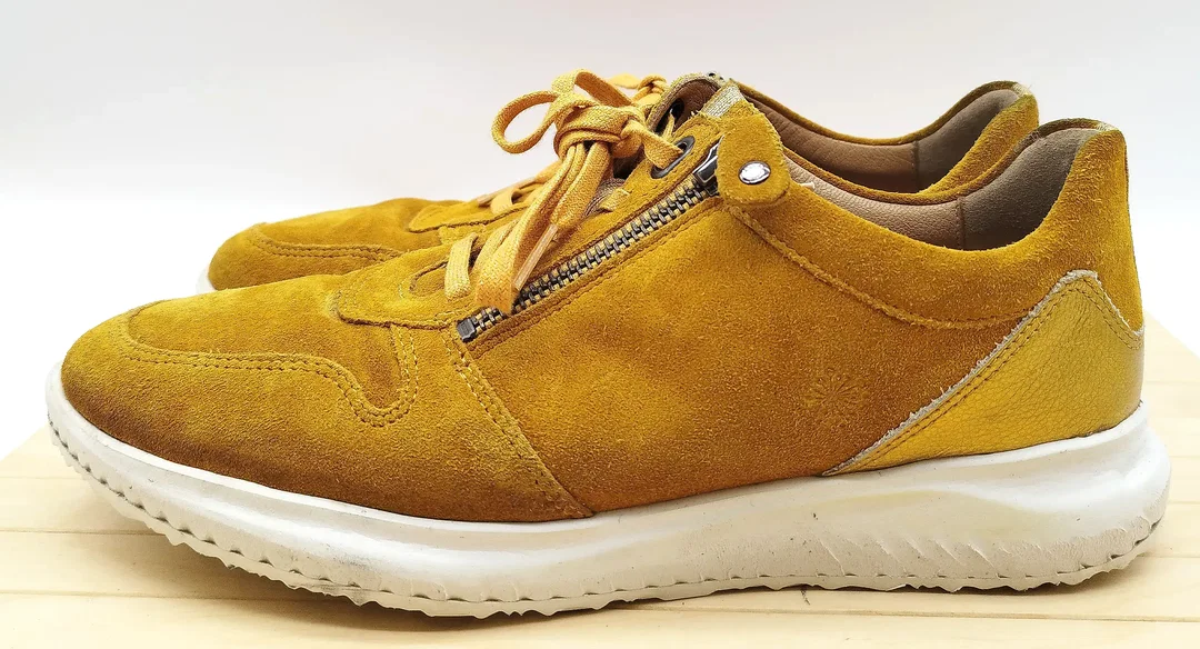 Hartjes Leder Sneaker Currygelb Unifarben, Gr. 38,5 - neu besohlt  – Bild 4
