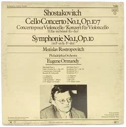 Vinyl LP - Shostakovitch, Rostropovitch, Ormandy - Cello Concerto Symphony No. 1 - Bild 2