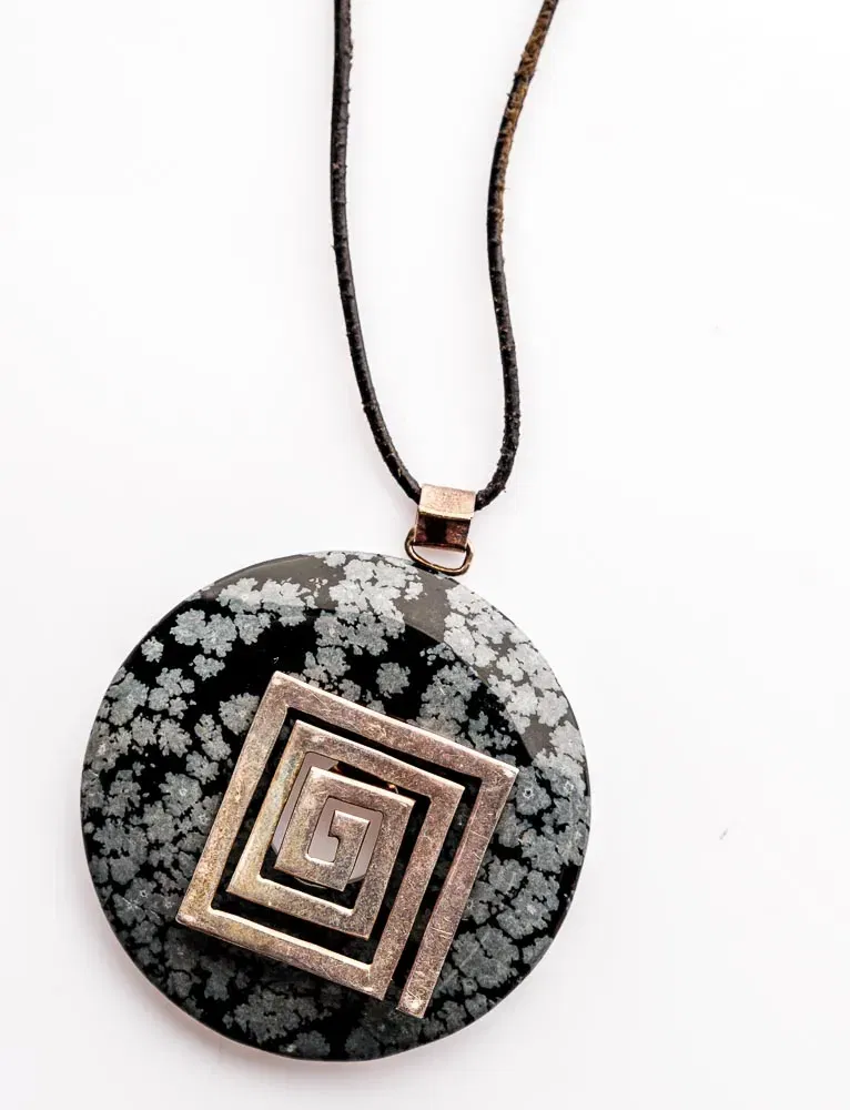 Halskette Schneeflocken Obsidian - Bild 4