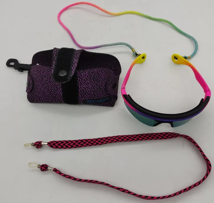 Tecno pro Sport-Sonnenbrille mit Brillentasche Neon 90's – Bild 4