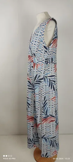 Green Cotton Maxikleid mit Blumenmotiv - Bild 4