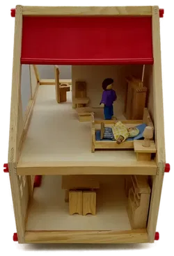  Small Foot Puppenhaus mit Möbeln, 2 Etagen, Rollenspielzeug für Kinder, aus Holz, inkl. Einrichtung, ab 3 Jahren - Bild 4