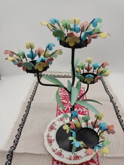 Porzellan-Teller Seltmann Bavaria  Blumen-Kerzenhalter  | DIY-Schatz - Bild 4