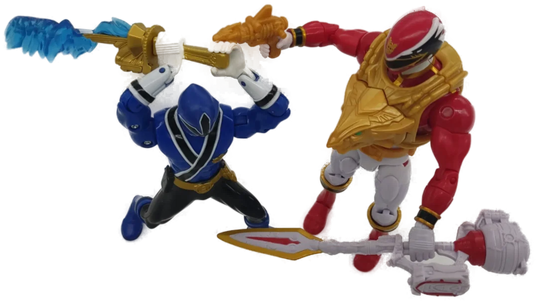 Set mit 2 Power Ranger Blue & Power Ranger Red von Mattel – Bild 3