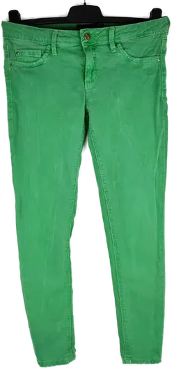 Jeans 'Tally Weijl', lang mit Stretch, grün mit Taschen, Größe 38 - Bild 1