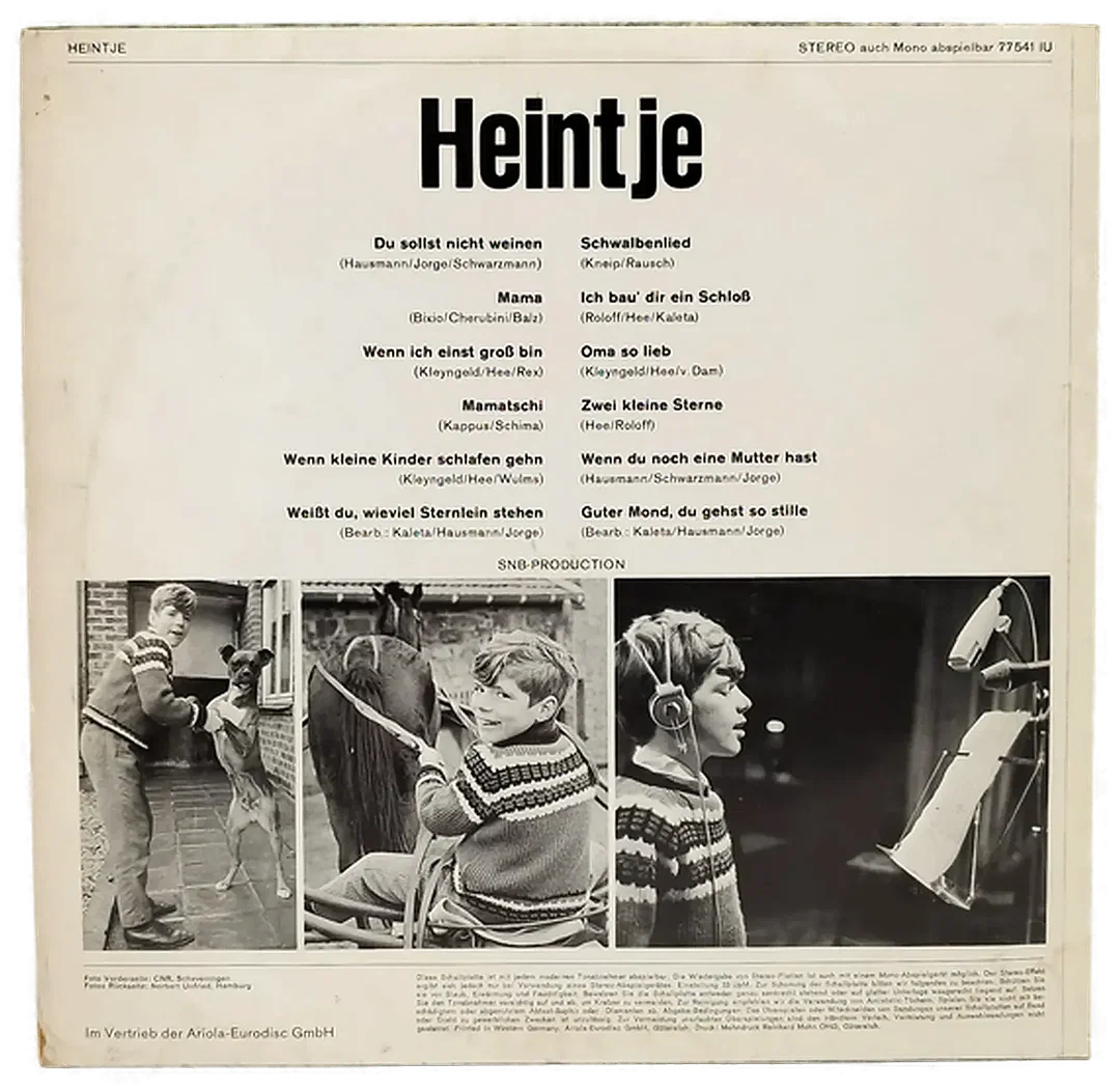 LP Heintje 1968 | Schlager-Nostalgie – Bild 2