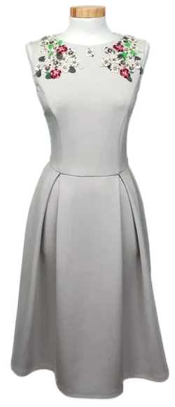 Max&Co Damen Midikleid creme Blumendetails Gr. S - Bild 1