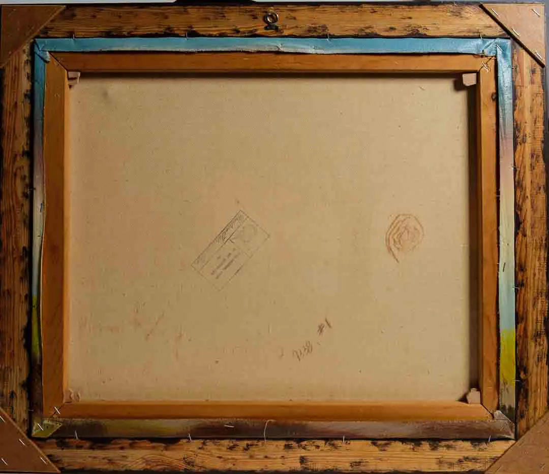 H. Hargrove: Scheune mit Karren – Gemälde auf Leinwand, Druck, signiert im Rahmen ca. 70 × 60 cm – Bild 5