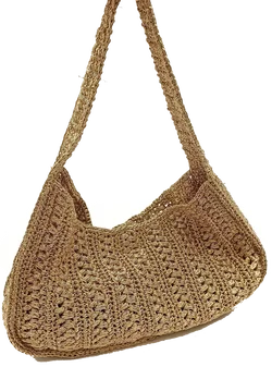 Zara Damen Basttasche Boho-Stiel gold – Vorschau 1