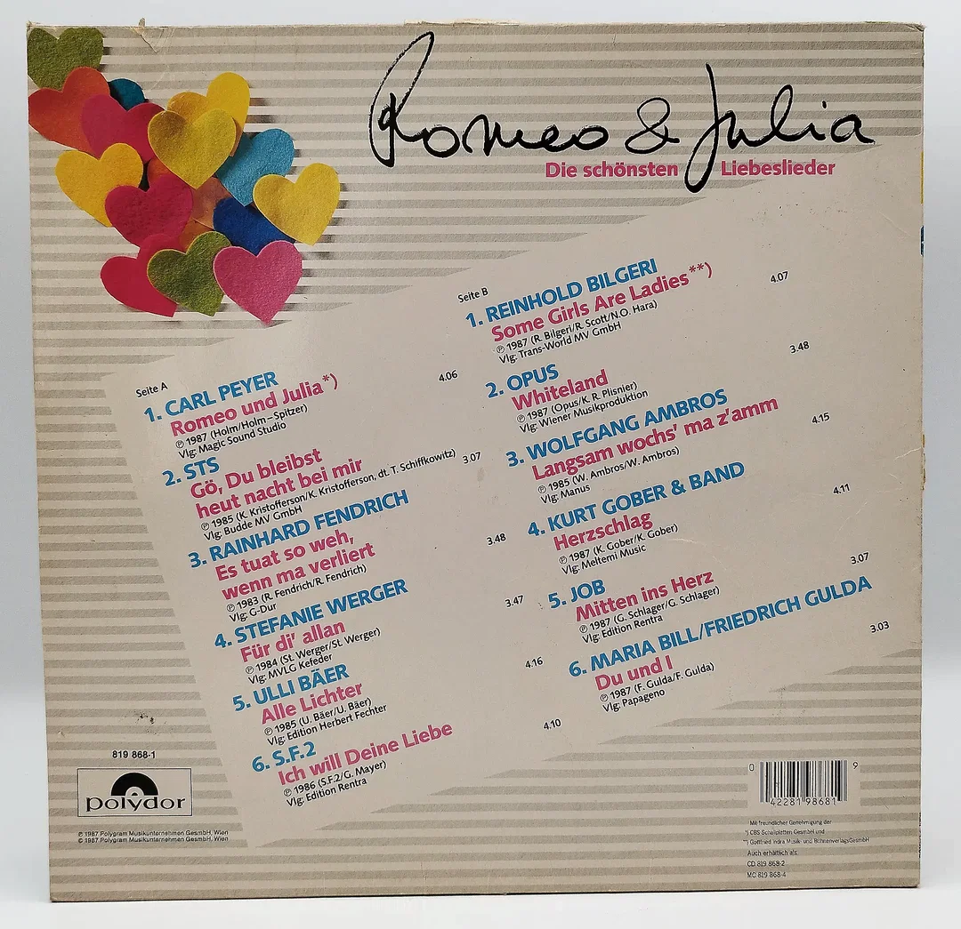 LP Romeo & Julia 1987 | Romantische Vinyl-Sammlung – Bild 2