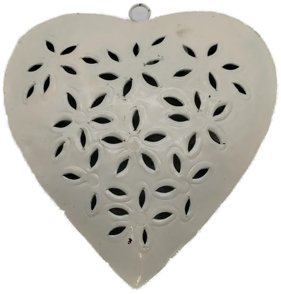 Herzförmige Hänge-Dekoration - geblümt - Bild 1