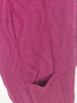 Gilet, mit V-Ausschnitt, weinrot mit Musterung und Taschen, Größe 40 – Vorschau 3