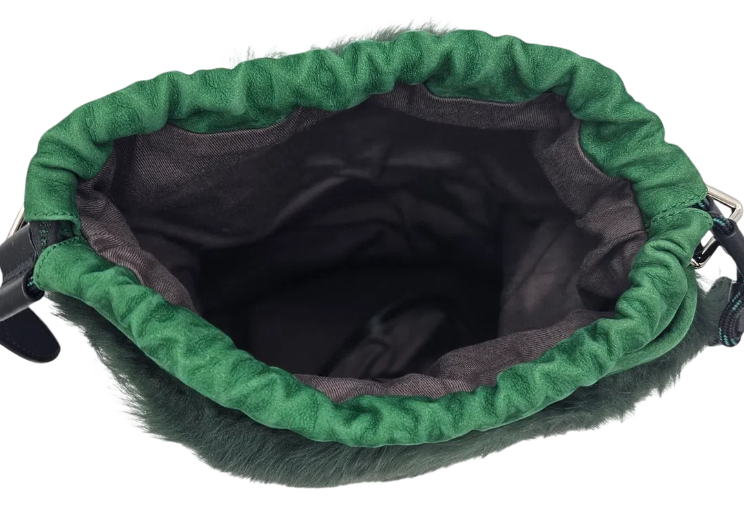 Max V. Koenig Damen Handtasche, grün - plüsch - Höhe ca. 27 cm  – Bild 4