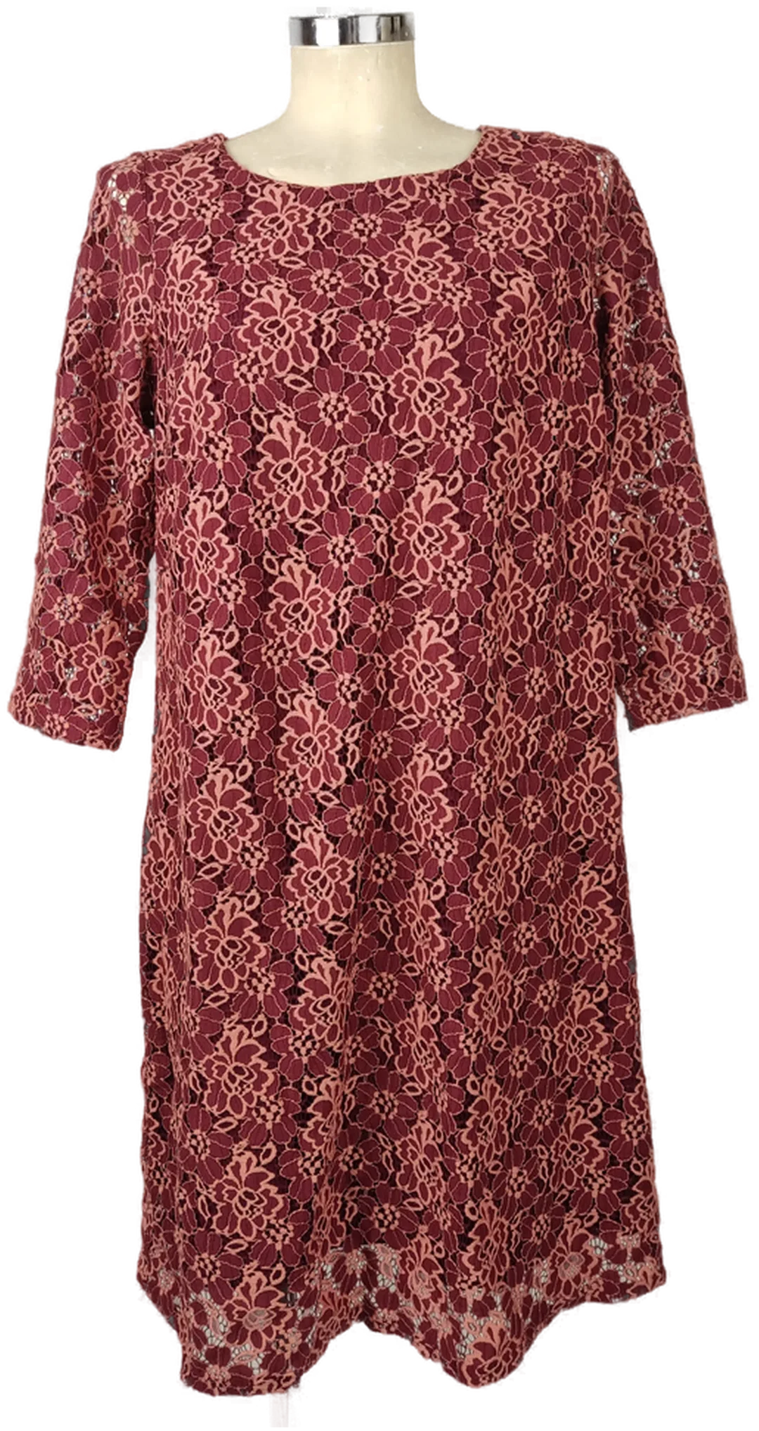 Mamalicious Umstandskleid Weinrot Geblümt | Wie Neu - Bild 1