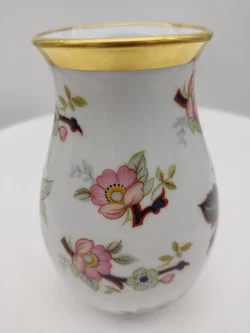 Vase von Royal Porzellan Bavaria mit Blumendekor und Goldrand  - Bild 8