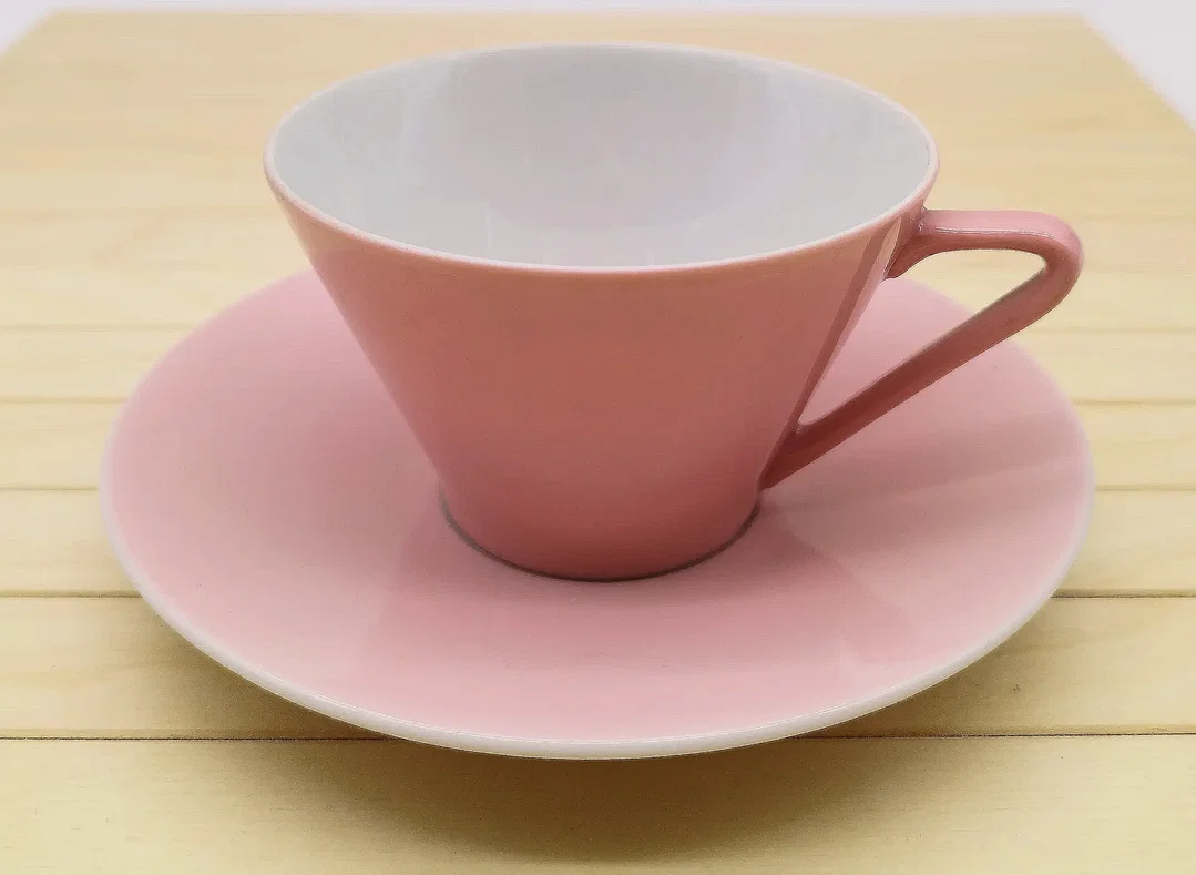 Kaffetasse 2‑tlg. Lilien Porzellan - Daisy, Rosa  – Bild 1