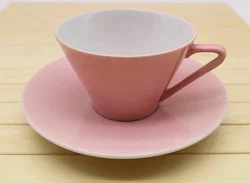 Kaffetasse 2‑tlg. Lilien Porzellan - Daisy, Rosa 
