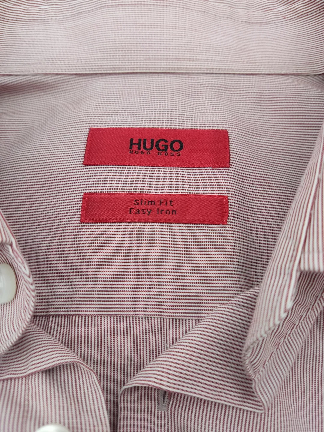 Hugo Boss Herren Hemd rot/weiß gestreift Gr. 41 (16) – Bild 3