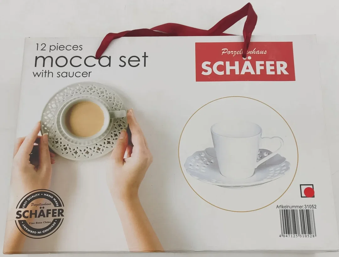 Schäfer Porzellan/Keramik Mocca Set 10 teiliges mit Blumenmuster – Bild 3