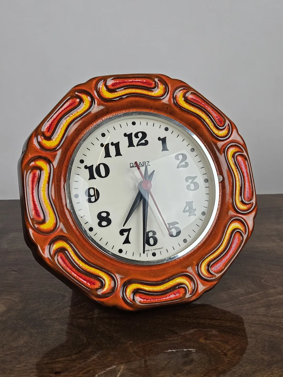 Vintage Keramik Wanduhr - Durchmesser ca. 24 cm  - Bild 1