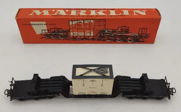 Märklin H0 - Modellwagon - Tiefladewagen mit Kiste - Bild 2