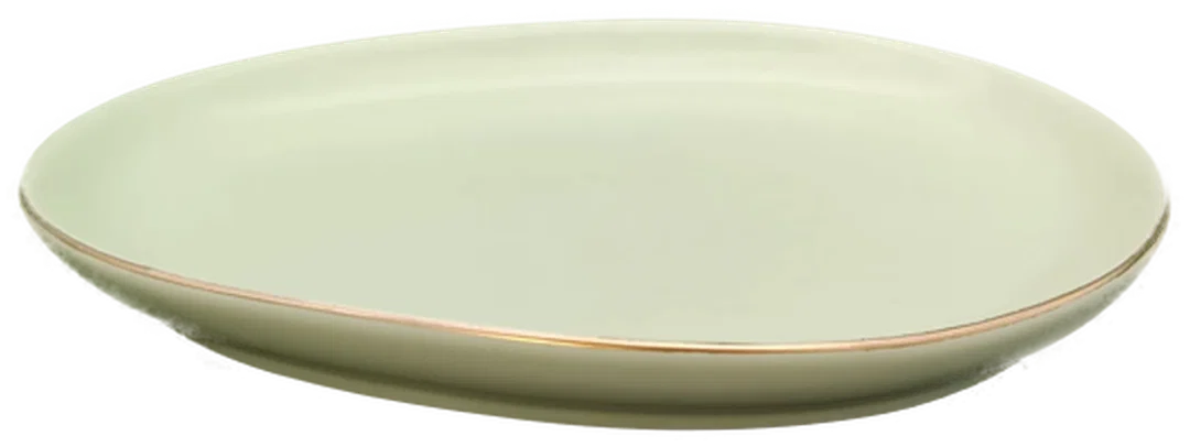 Oster Dessertteller pastellgrün mit Goldrand - Bild 1